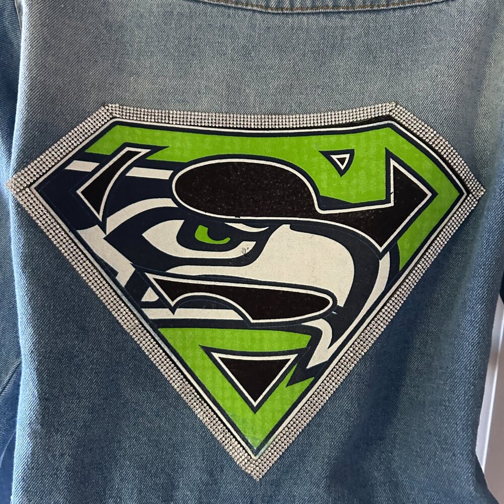 Upscaled32 - Seattle Seahawks Denim Jacket - Picture 5 of 8